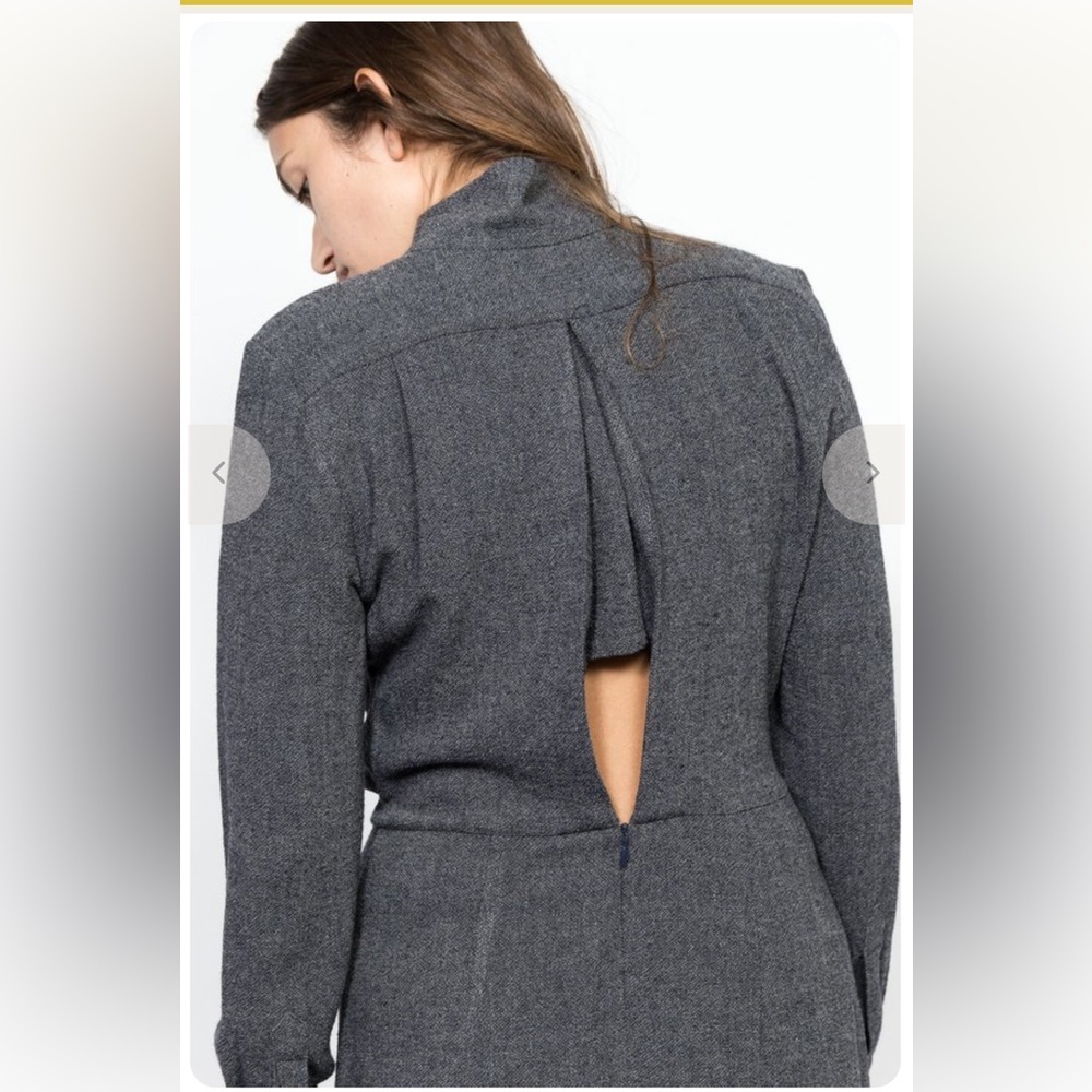 Rachel Comey Wagner Gray Long Sleeve Button Front Midi Dress - Picture 4 of 14